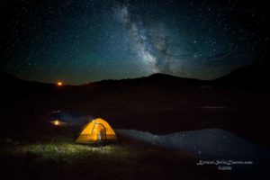 tent camping under the Milky Way in Colorado